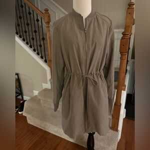BE COOL Taupe Drawstring-Waist Trench Coat
